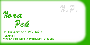 nora pek business card